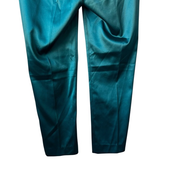 ASOS DESIGN Men’s Tapered Satin Dark Green Pants - Picture 9 of 16